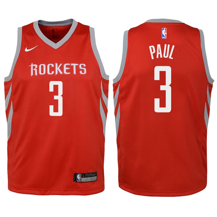 Youth 2017-18 Season Chris Paul Houston Rockets #3 Icon Red Swingman Jersey