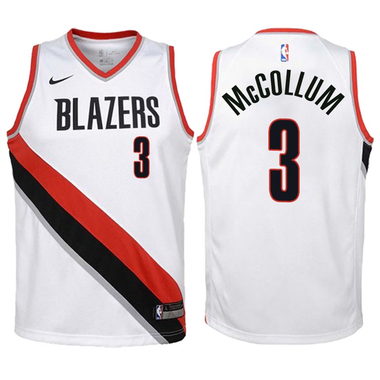 Youth 2017-18 Season CJ McCollum Portland Trail Blazers #3 Association White Swingman Jersey Youth 2017-18 Season CJ McCollum Portland Trail Blazers #3 Association White Swingman Jersey