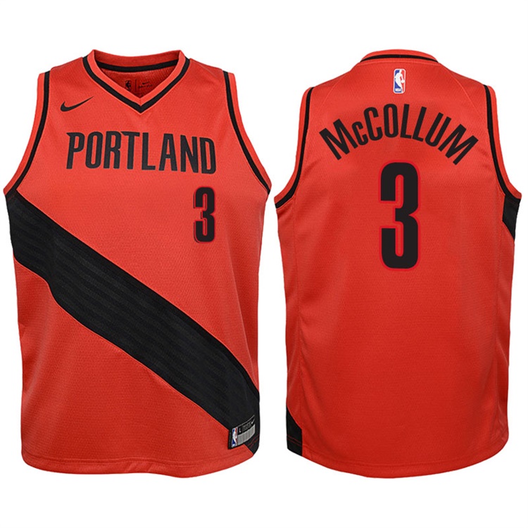 Youth 2017-18 Season CJ McCollum Portland Trail Blazers #3 Statement Red Swingman Jersey