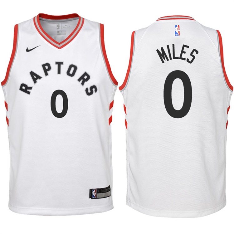 Youth 2017-18 Season CJ Miles Toronto Raptors #0 Association White Swingman Jersey