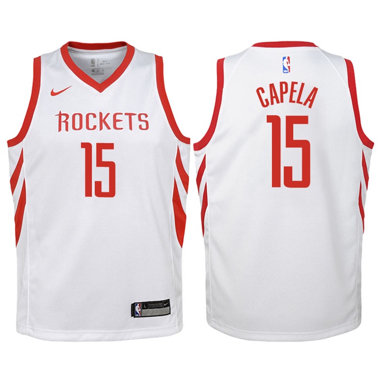Youth 2017-18 Season Clint Capela Houston Rockets #15 Association White Swingman Jersey