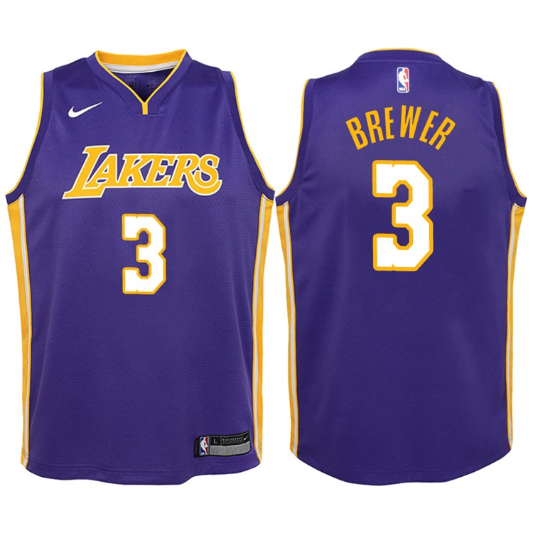 Youth 2017-18 Season Corey Brewer Los Angeles Lakers #3 Statement Purple Swingman Jersey