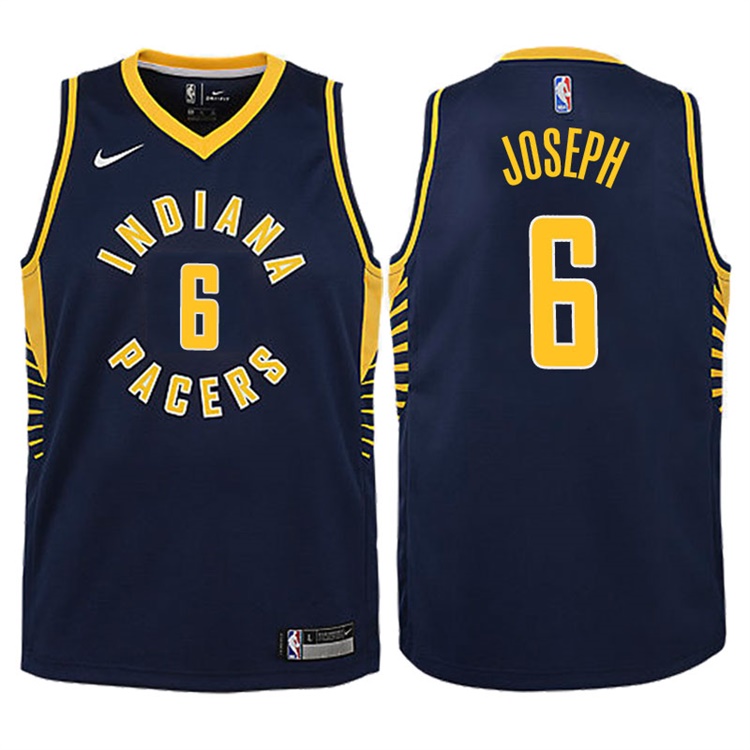Youth 2017-18 Season Cory Joseph Indiana Pacers #6 Icon Navy Swingman Jersey