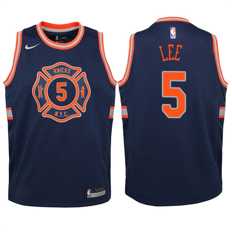 Youth 2017-18 Season Courtney Lee New York Knicks #5 City Edition Navy Swingman Jersey