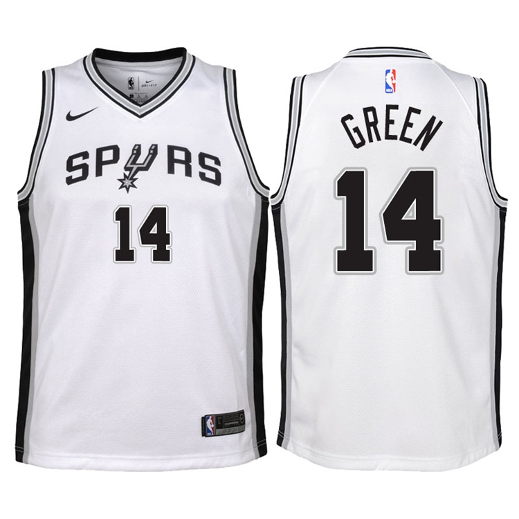 Youth 2017-18 Season Danny Green San Antonio Spurs #14 Association White Swingman Jersey