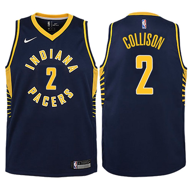 Youth 2017-18 Season Darren Collison Indiana Pacers #2 Icon Navy Swingman Jersey