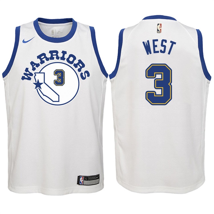 Youth 2017-18 Season David West Golden State Warriors #3 Classic Edition White Swingman Jersey