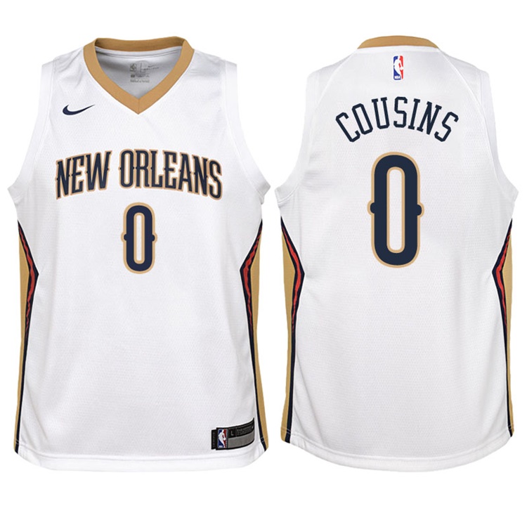 Youth 2017-18 Season DeMarcus Cousins New Orleans Pelicans #0 Association White Swingman Jersey