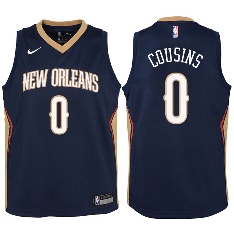 Youth 2017-18 Season DeMarcus Cousins New Orleans Pelicans #0 Icon Navy Swingman Jersey