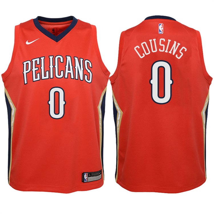 Youth 2017-18 Season DeMarcus Cousins New Orleans Pelicans #0 Icon Red Swingman Jersey
