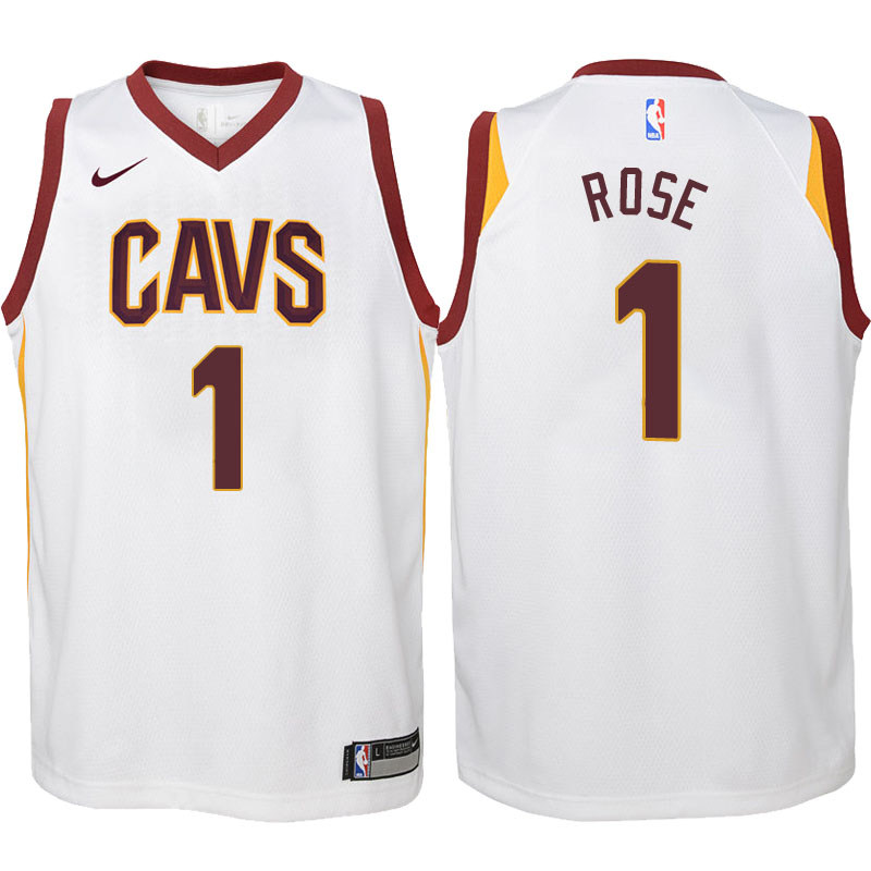 Youth 2017-18 Season Derrick Rose Cleveland Cavaliers #1 Association White Swingman Jersey