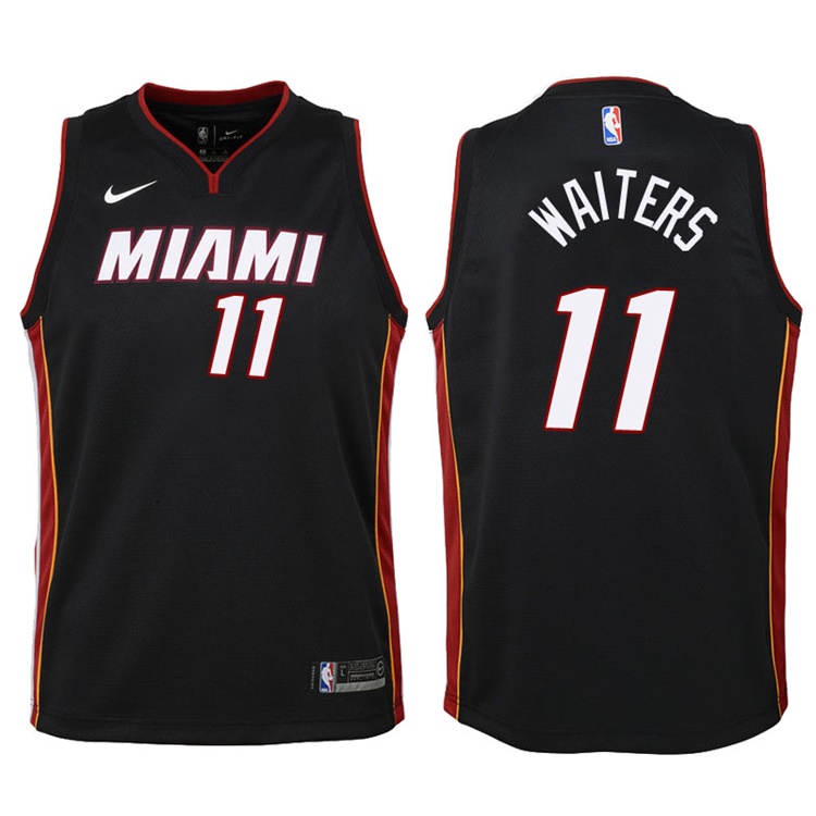Youth 2017-18 Season Dion Waiters Miami Heat #11 Icon Black Swingman Jersey
