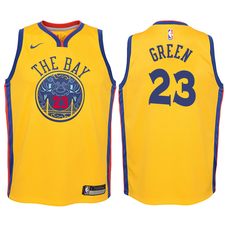 Youth 2017-18 Season Draymond Green Golden State Warriors #23 City Edition Gold Swingman Jersey