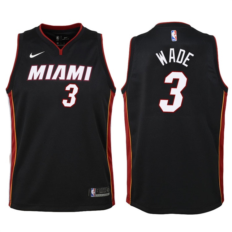 Youth 2017-18 Season Dwyane Wade Miami Heat #3 Statement Black Swingman Jersey
