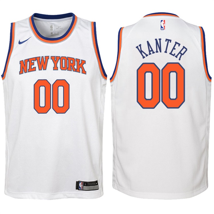 Youth 2017-18 Season Enes Kanter New York Knicks #00 Association White Swingman Jersey