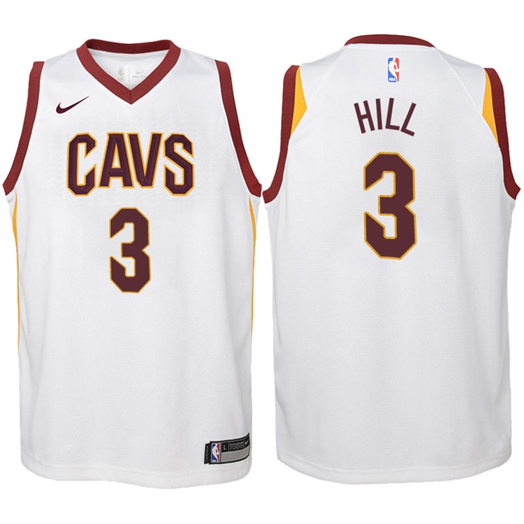 Youth 2017-18 Season George Hill Cleveland Cavaliers #3 Association White Swingman Jersey