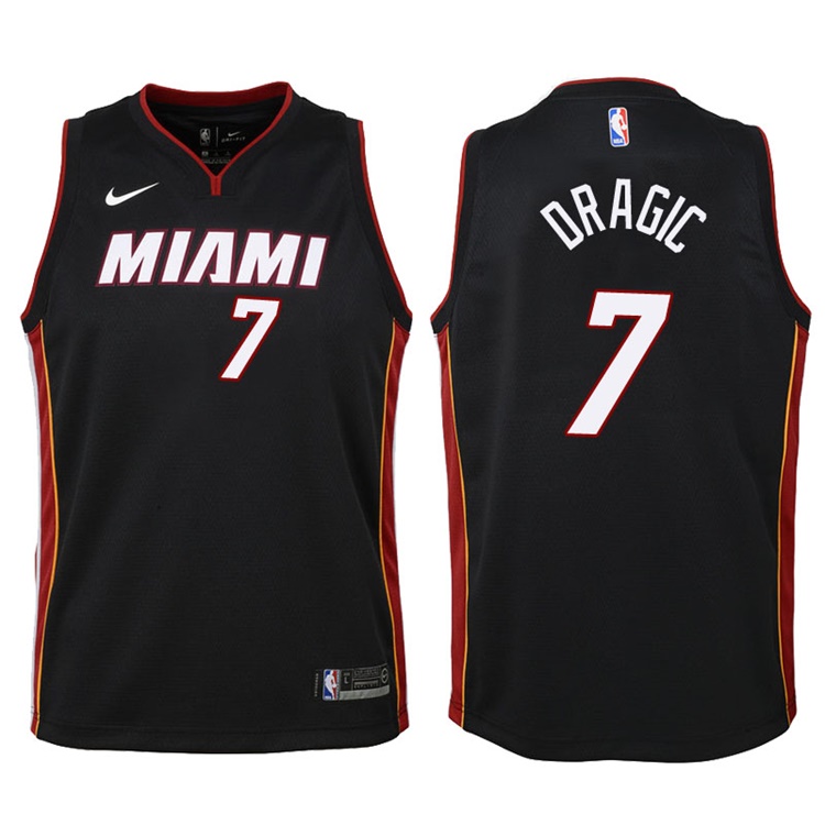 Youth 2017-18 Season Goran Dragic Miami Heat #7 Icon Black Swingman Jersey