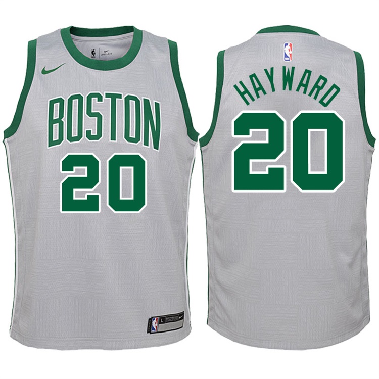 Youth 2017-18 Season Gordon Hayward Boston Celtics #20 City Edition Gray Swingman Jersey