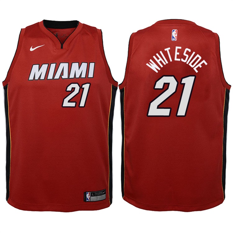 Youth 2017-18 Season Hassan Whiteside Miami Heat #21 Statement Red Swingman Jersey