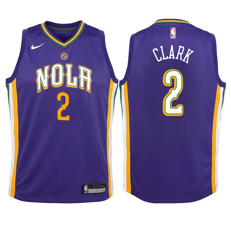 Youth 2017-18 Season Ian Clark New Orleans Pelicans #2 City Edition Purple Swingman Jersey