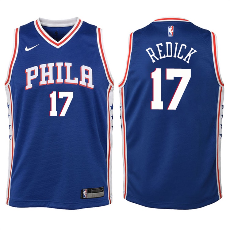 Youth 2017-18 Season J.J. Redick Philadelphia 76ers #17 Icon Blue Swingman Jersey