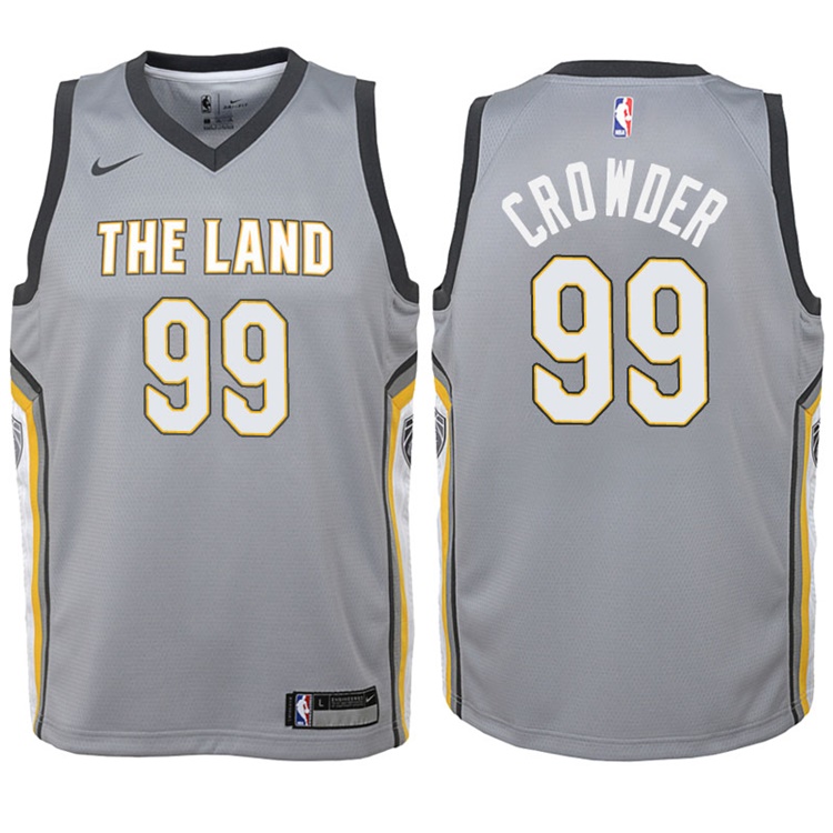 Youth 2017-18 Season Jae Crowder Cleveland Cavaliers #99 City Edition Gray Swingman Jersey Youth 2017-18 Season Jae Crowder Cleveland Cavaliers #99 City Edition Gray Swingman Jersey