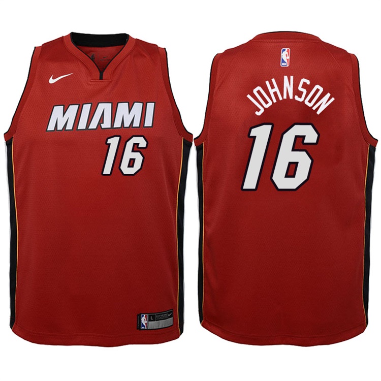 Youth 2017-18 Season James Johnson Miami Heat #16 Statement Red Swingman Jersey