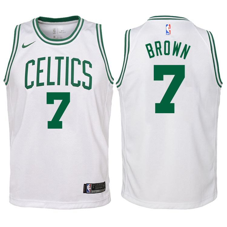 Youth 2017-18 Season Jaylen Brown Boston Celtics #7 Association White Swingman Jersey
