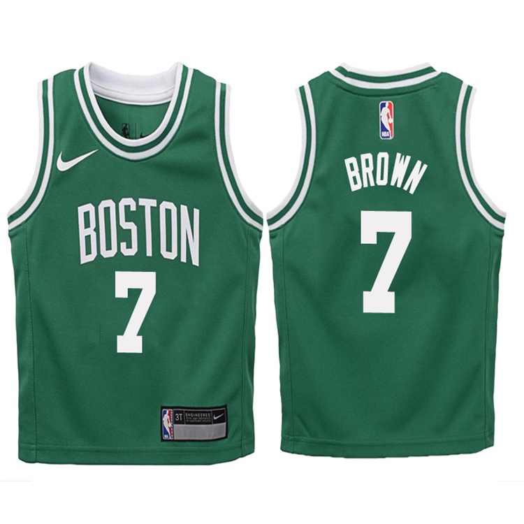 Youth 2017-18 Season Jaylen Brown Boston Celtics #7 Icon Green Swingman Jersey