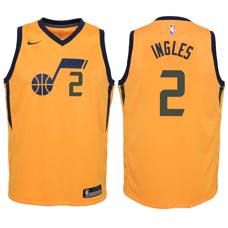 Youth 2017-18 Season Joe Ingles Utah Jazz #2 Statement Yellow Swingman Jersey