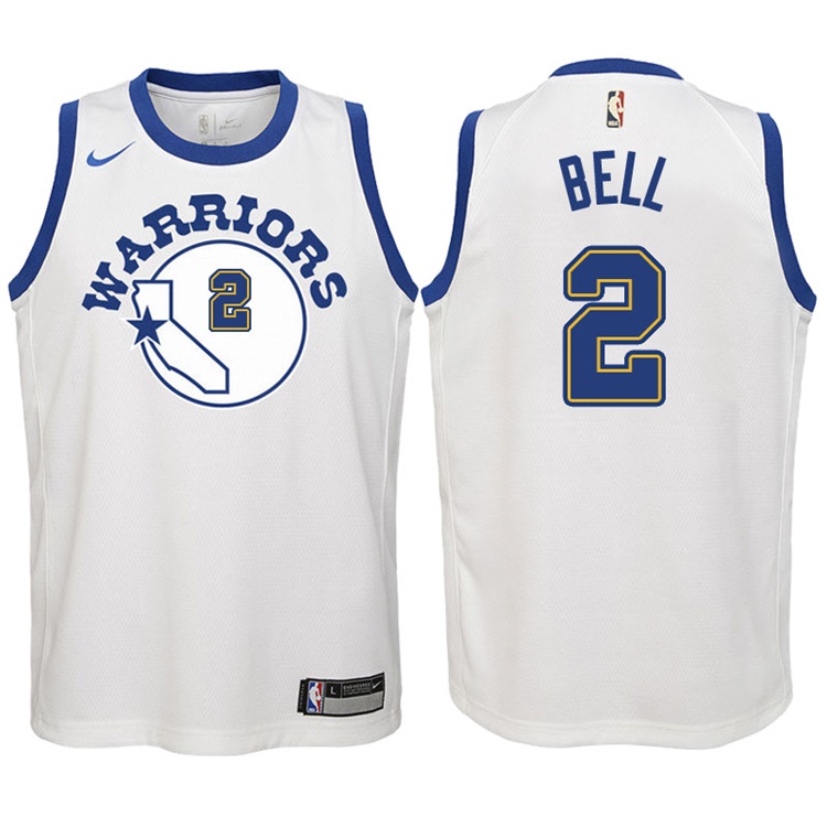 Youth 2017-18 Season Jordan Bell Golden State Warriors #2 Classic Edition White Swingman Jersey
