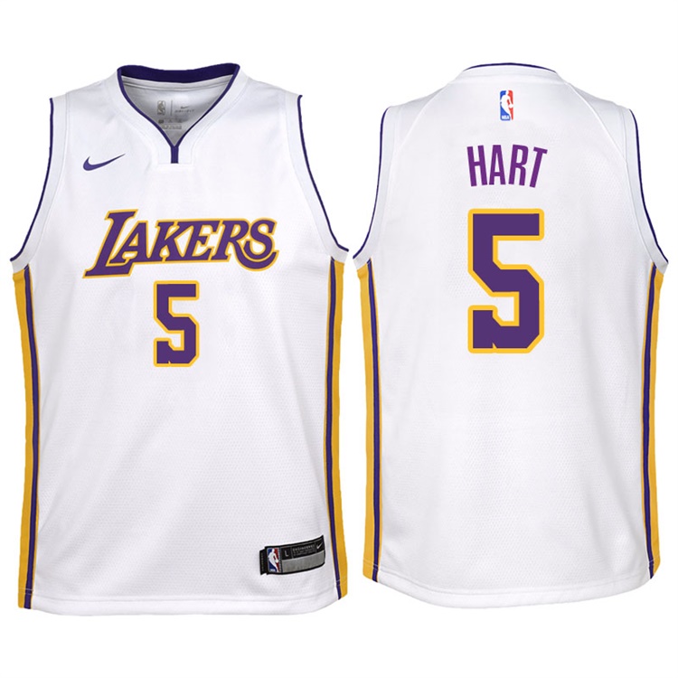 Youth 2017-18 Season Josh Hart Los Angeles Lakers #5 Association White Swingman Jersey