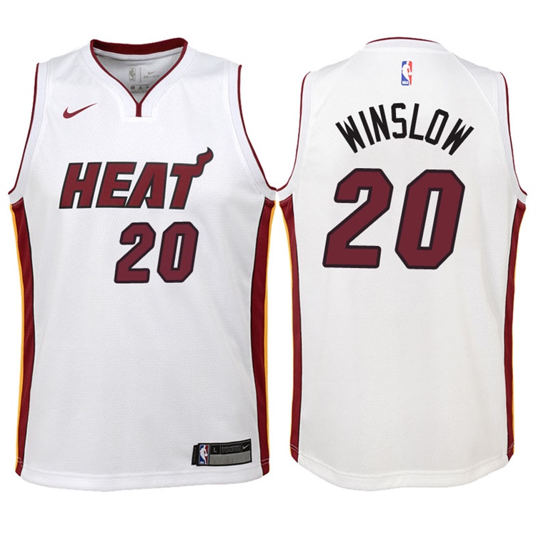 Youth 2017-18 Season Justise Winslow Miami Heat #20 Association White Swingman Jersey