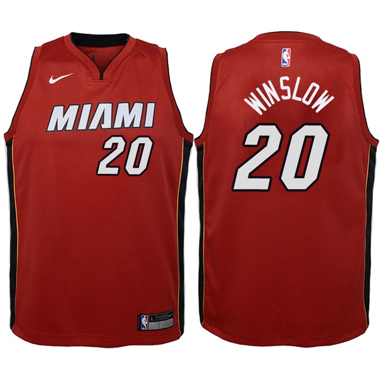 Youth 2017-18 Season Justise Winslow Miami Heat #20 Statement Red Swingman Jersey