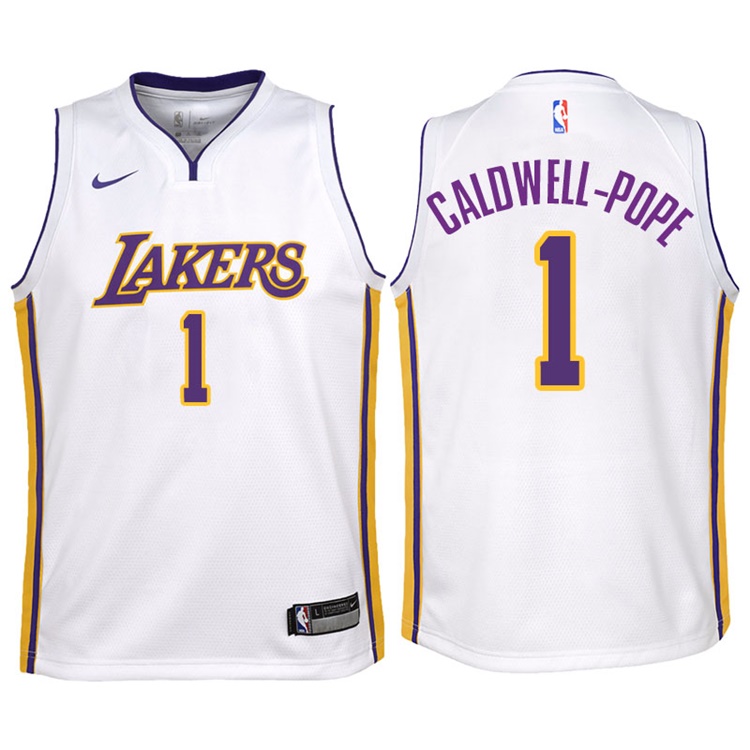 Youth 2017-18 Season Kentavious Caldwell-Pope Los Angeles Lakers #1 Association White Swingman Jersey Youth 2017-18 Season Kentavious Caldwell-Pope Los Angeles Lakers #1 Association White Swingman Jersey