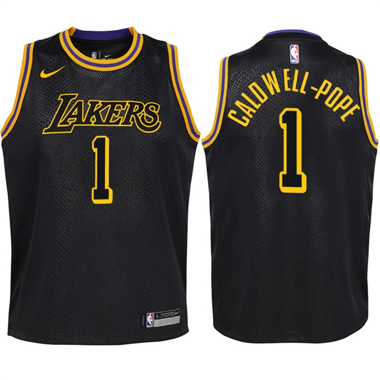 Youth 2017-18 Season Kentavious Caldwell-Pope Los Angeles Lakers #1 City Edition Black Swingman Jersey Youth 2017-18 Season Kentavious Caldwell-Pope Los Angeles Lakers #1 City Edition Black Swingman Jersey