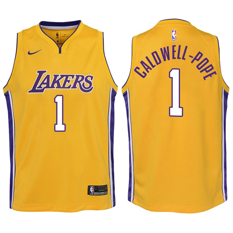 Youth 2017-18 Season Kentavious Caldwell-Pope Los Angeles Lakers #1 Icon Yellow Swingman Jersey