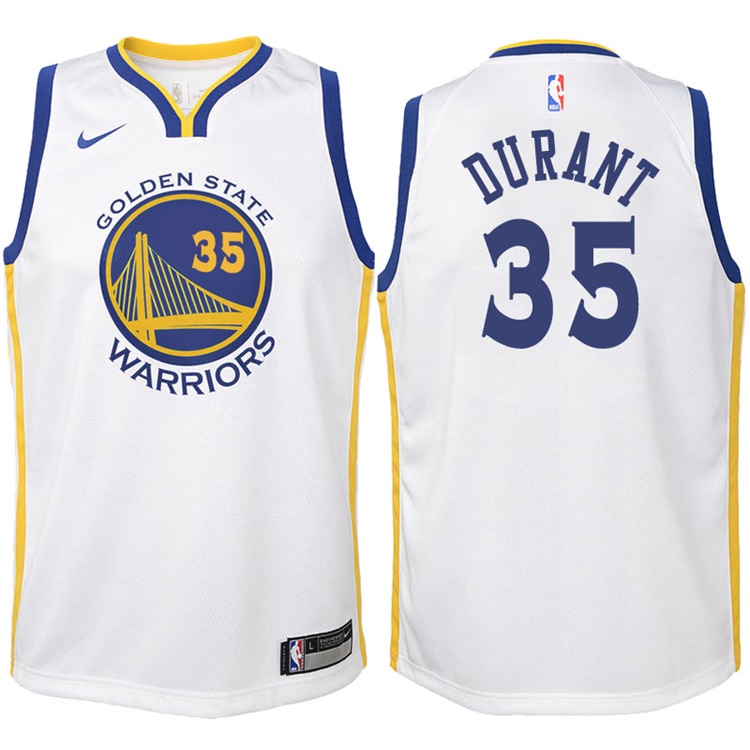 Youth 2017-18 Season Kevin Durant Golden State Warriors #35 Association White Swingman Jersey