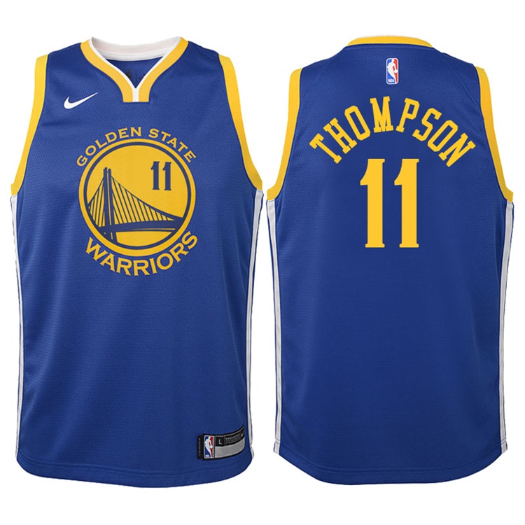 Youth 2017-18 Season Klay Thompson Golden State Warriors #11 Icon Royal Swingman Jersey