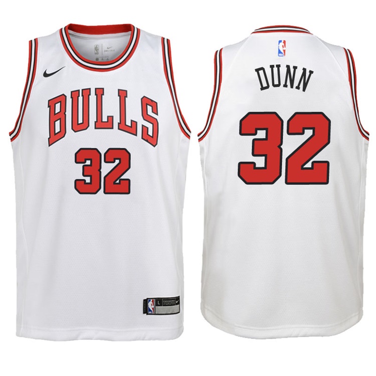 Youth 2017-18 Season Kris Dunn Chicago Bulls #32 Association White Swingman Jersey Youth 2017-18 Season Kris Dunn Chicago Bulls #32 Association White Swingman Jersey