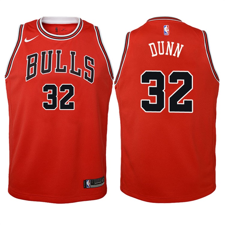 Youth 2017-18 Season Kris Dunn Chicago Bulls #32 Icon Red Swingman Jersey