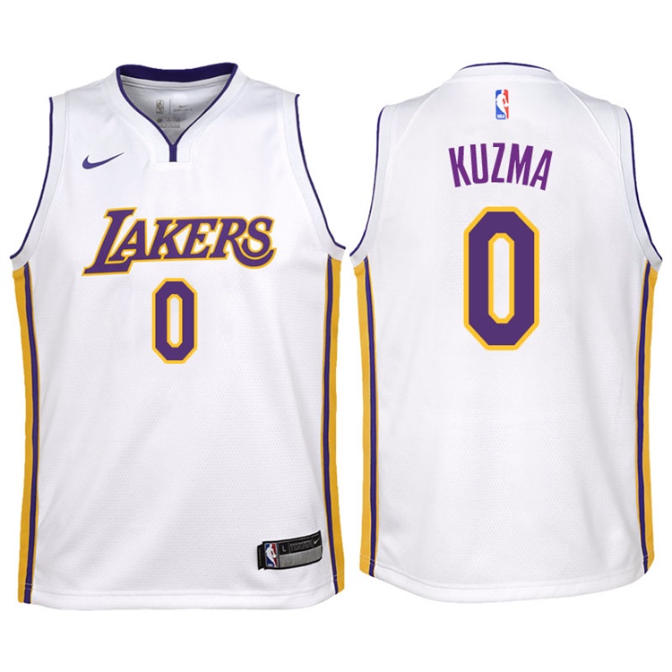 Youth 2017-18 Season Kyle Kuzma Los Angeles Lakers #0 Association White Swingman Jersey Youth 2017-18 Season Kyle Kuzma Los Angeles Lakers #0 Association White Swingman Jersey
