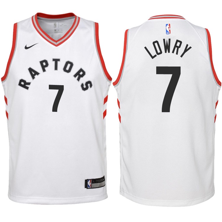 Youth 2017-18 Season Kyle Lowry Toronto Raptors #7 Association White Swingman Jersey Youth 2017-18 Season Kyle Lowry Toronto Raptors #7 Association White Swingman Jersey