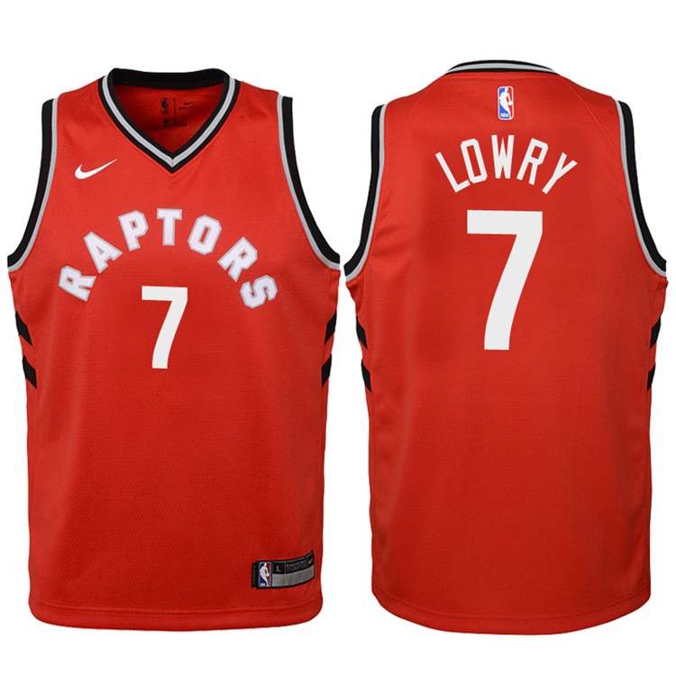 Youth 2017-18 Season Kyle Lowry Toronto Raptors #7 Icon Red Swingman Jersey