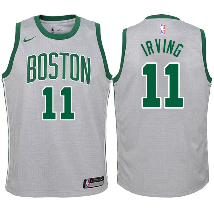 Youth 2017-18 Season Kyrie Irving Boston Celtics #11 City Edition Gray Swingman Jersey