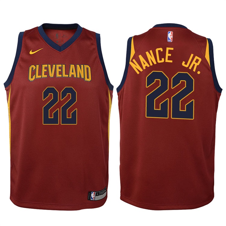 Youth 2017-18 Season Larry Nance Jr. Cleveland Cavaliers #22 Icon Wine Swingman Jersey