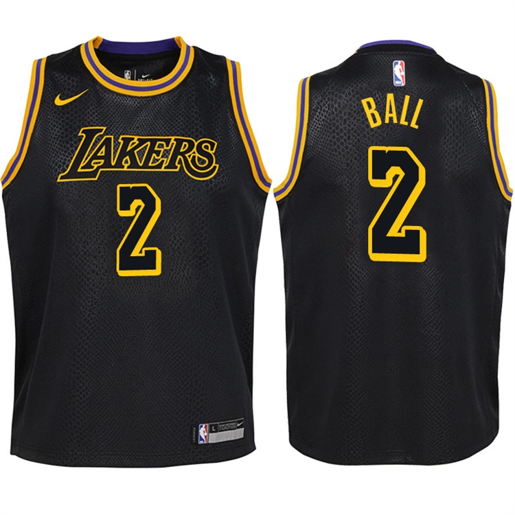 Youth 2017-18 Season Lonzo Ball Los Angeles Lakers #2 City Edition Black Swingman Jersey Youth 2017-18 Season Lonzo Ball Los Angeles Lakers #2 City Edition Black Swingman Jersey