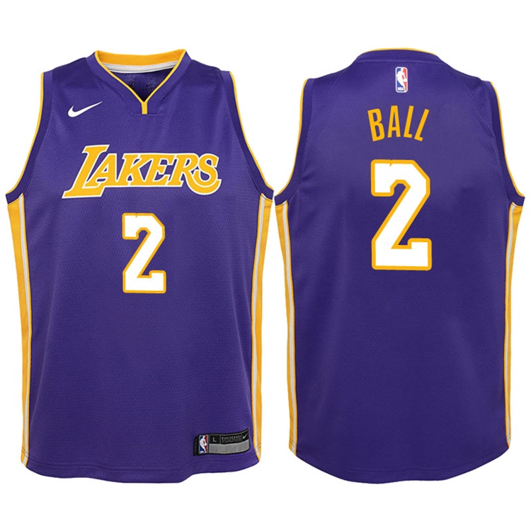 Youth 2017-18 Season Lonzo Ball Los Angeles Lakers #2 Statement Purple Swingman Jersey Youth 2017-18 Season Lonzo Ball Los Angeles Lakers #2 Statement Purple Swingman Jersey