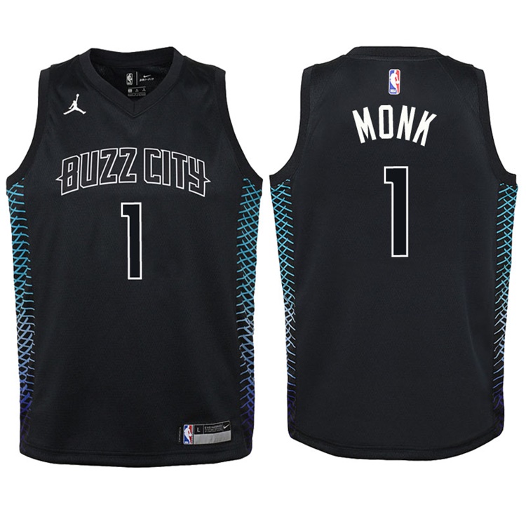 Youth 2017-18 Season Malik Monk Charlotte Hornets #1 City Edition Black Swingman Jersey