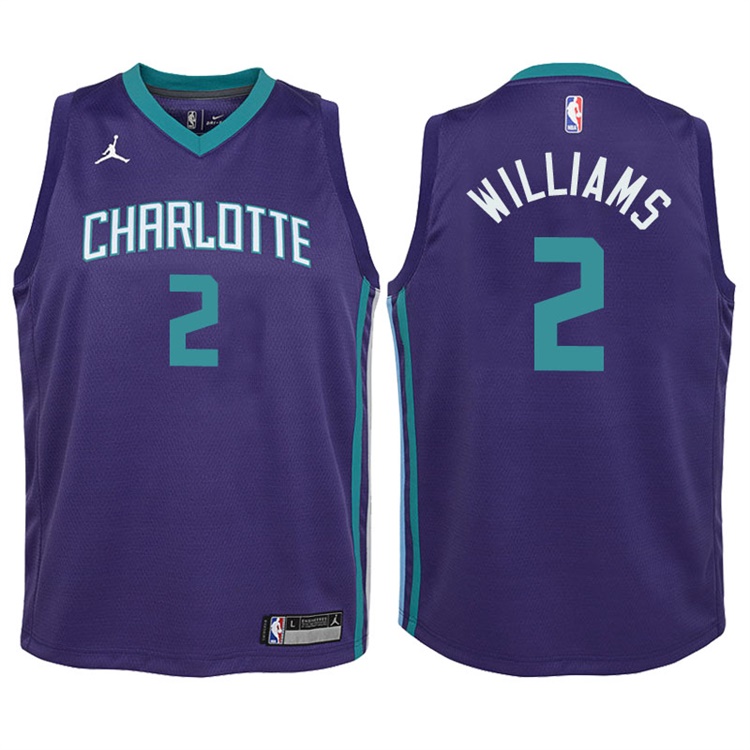 Youth 2017-18 Season Marvin Williams Charlotte Hornets #2 Statement Purple Swingman Jersey